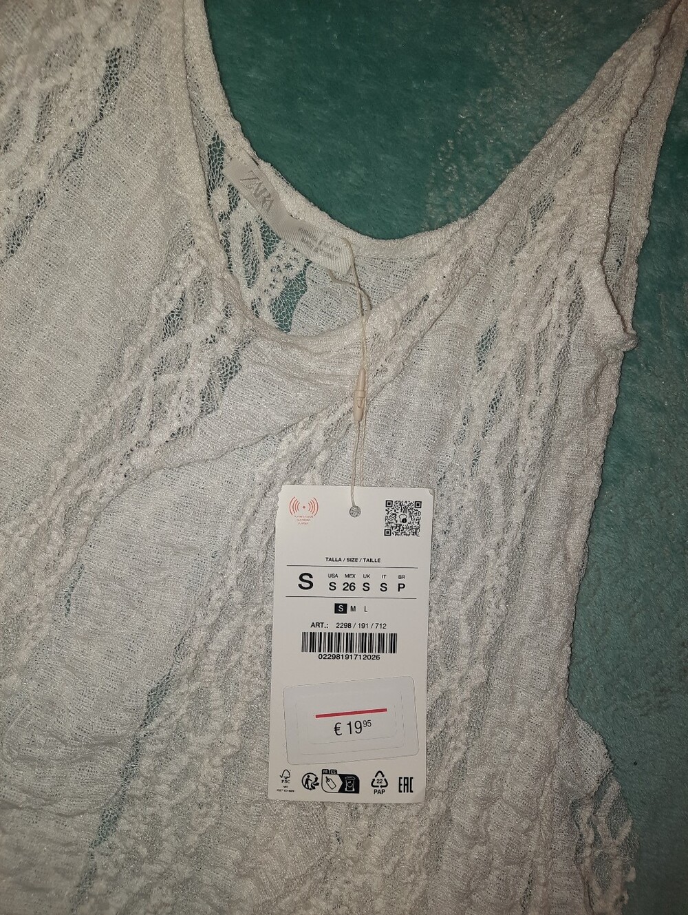 Zara Lace Tank With Ruffles Small - Picture 2 of 2